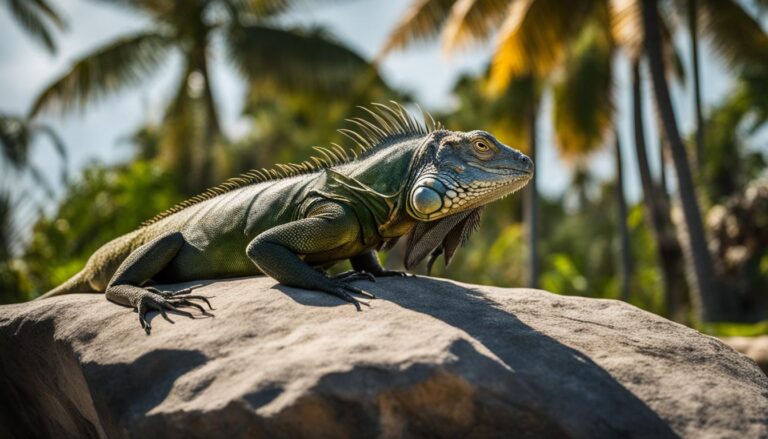 iguana mouth open